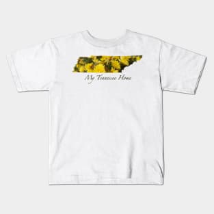 My Tennessee Home - Yellow Mum Flowers Kids T-Shirt